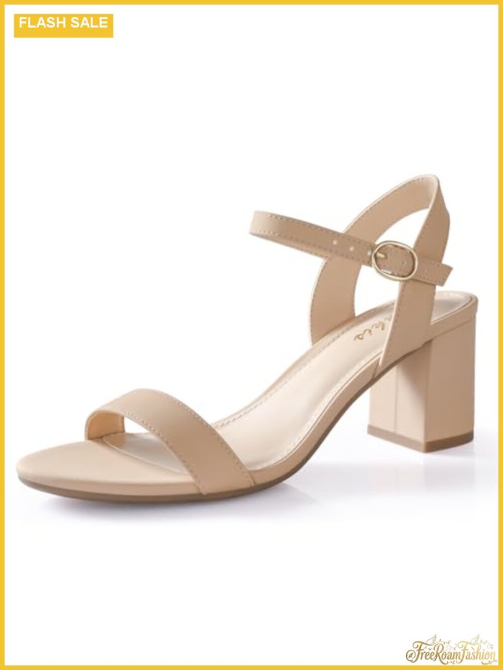 2.5 Inch Block Heel Sandals Open Toe Ankle Strap Casual